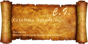 Czirfusz István névjegykártya